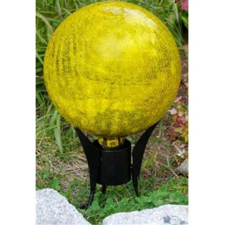 ACHLA DESIGNS Achla G12-Y-C Gazing Globe 12 in. Lemon Drop Crackle G12-Y-C